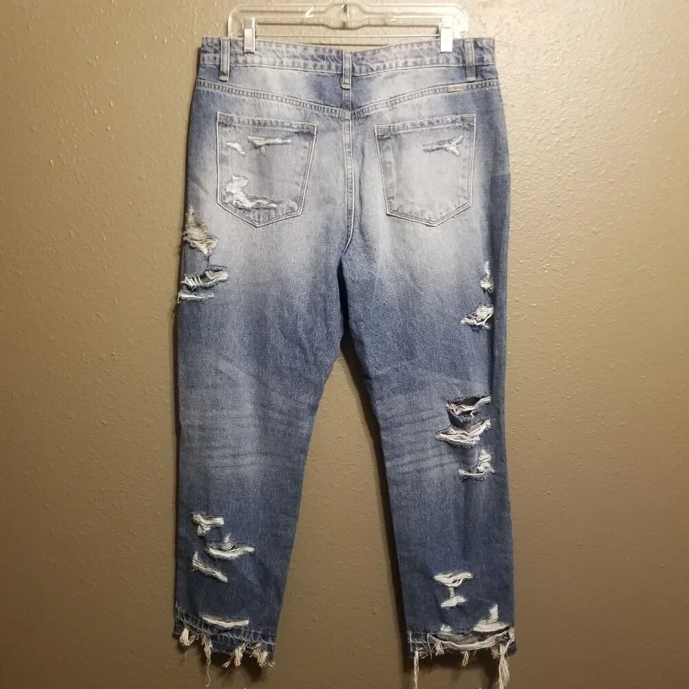 KanCan Jeans Juniors 13/30 Distressed Raw Hem Ankle Skinny Grunge Edgy